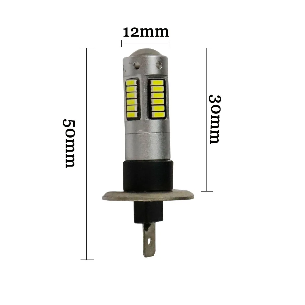 2pcs Car styling H1 Fog light H3 30 SMD 4014 lens LED 0.21A Headlight Lamp Bulb Driving Auto DRL Headlamp Light White 12V to 18V |