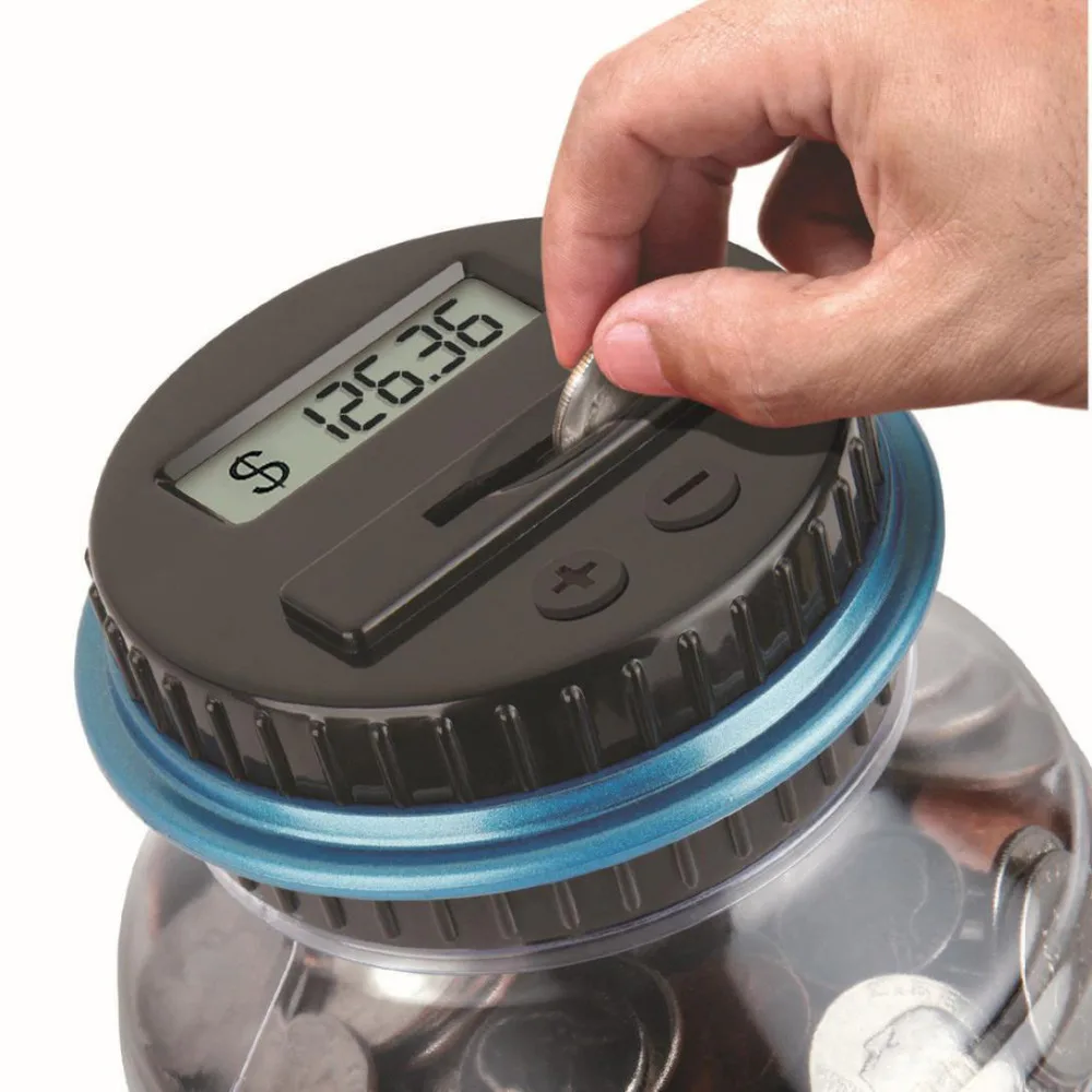 Clear Digital Piggy Bank Coin Savings Counter LCD Counting Money Jar Change Gift P# dropship | Дом и сад