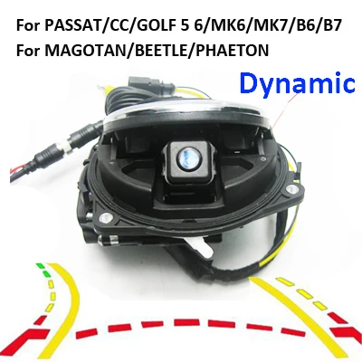 Dynamic universal CCD автомобиль флип логотип обратный Камера для VW Golf 6/7/5 Passat B6 CC Автомобильная эмблема задний вид Камера RGB RCD510 RNS510 RNS315 CVBS RCD330 - Название цвета: Dynamic universal