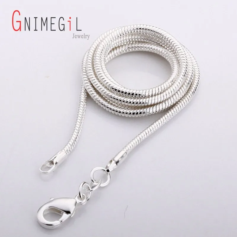 GNIMEGIL Большая акция! Оптовая продажа посеребренных цепей под змею 2 мм цепочка
