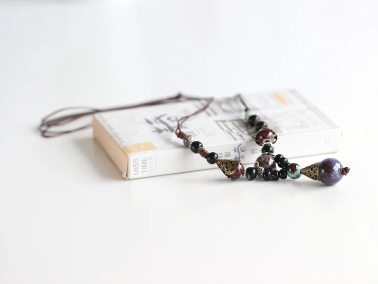 Креативная зимняя цепочка для свитера ручной работы модное женское керамическое