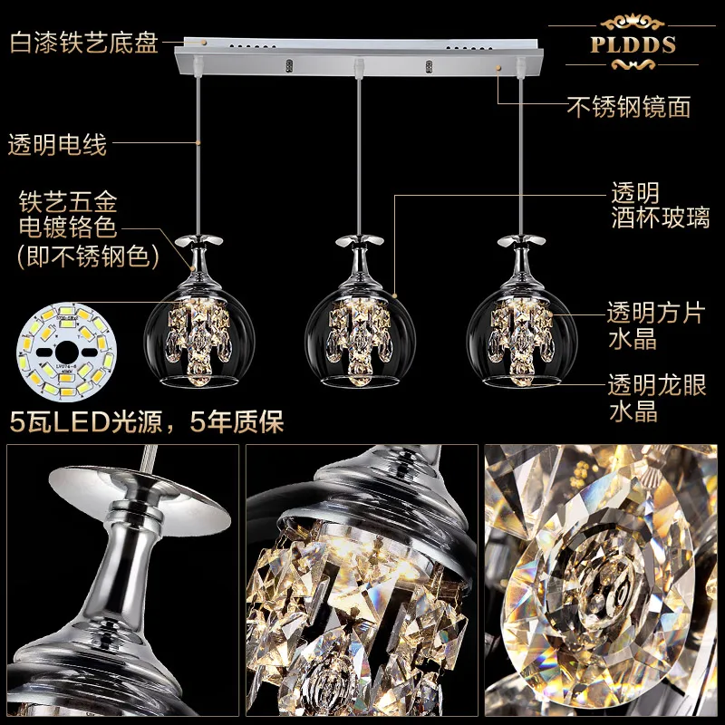 Современная мода столовая K9 с украшением в виде кристаллов 5w светодиодные лампы