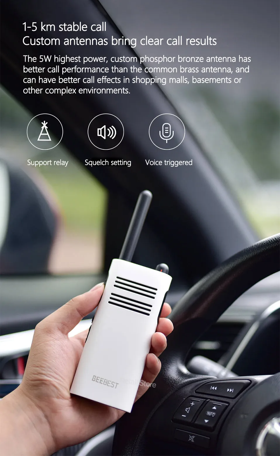 Xiaomi Mijia Jifengintercom Walkie Talkie с fm-радио спикером в режиме ожидания смартфон приложение расположение поделиться быстро команда Talk intercom