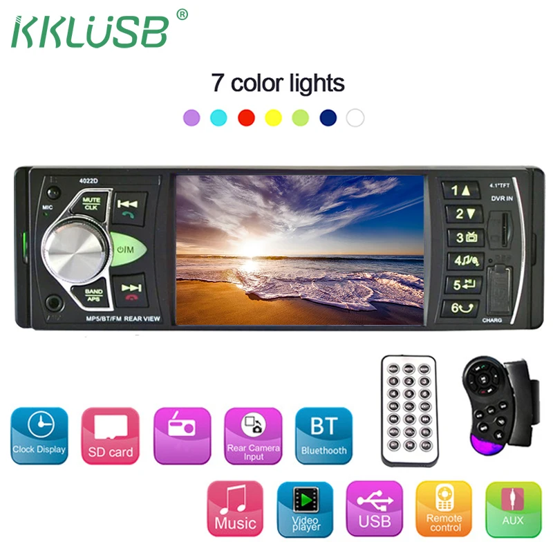 Автомобильное радио 1 din 4022d FM авто аудио стерео Bluetooth Авторадио Поддержка камеры