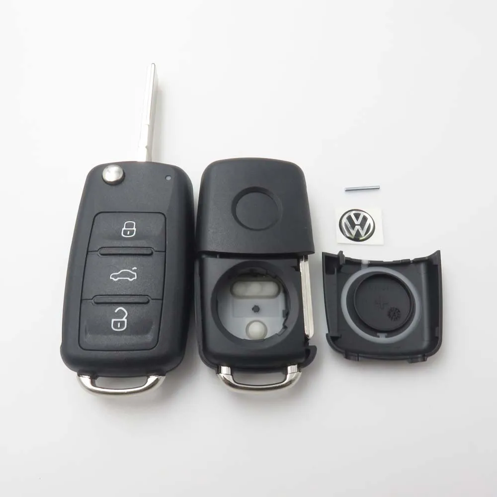 50 шт. 3 Кнопки Vw 202AD Флип Дистанционного Складной Ключ Shell FOB для VW Tiguan Гольф Sagitar