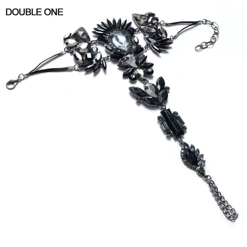 Женские летние сандалии с двойной цепочкой и кристаллами эффектные