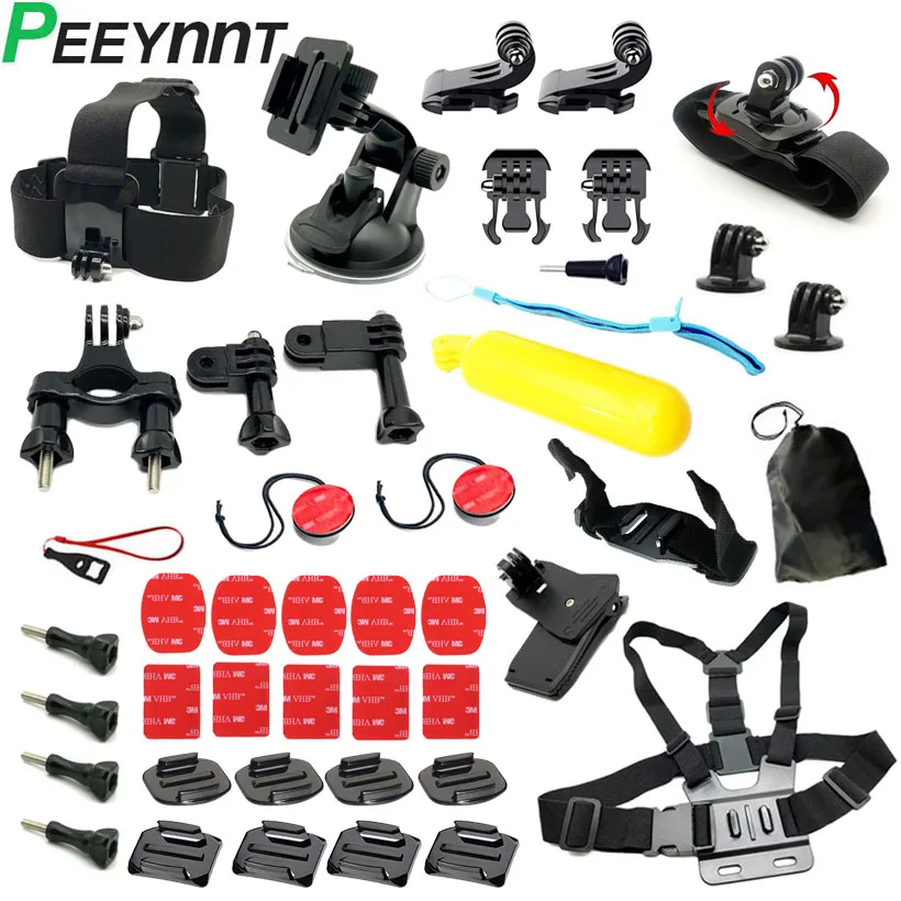 Peeynnt для Gopro аксессуары Go pro Hero 7 6 5 4 3 + 2 Session набор ремни крепление Xiaomi Yi K SJCAM SJ4000 eken H9