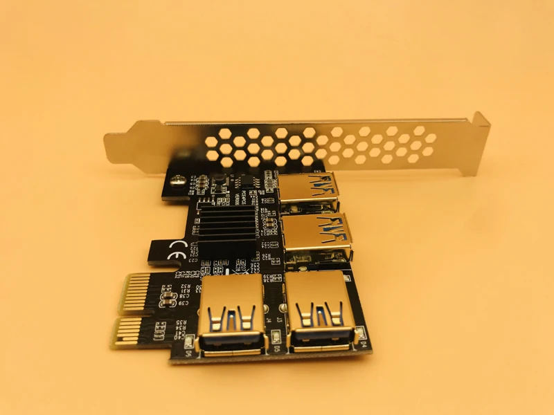 Переходная карта Gold USB 3 0 PCI-E Express 1x к 16x PCIE 1 4 слота PCIe МУЛЬТИПЛИКАТОРНАЯ для