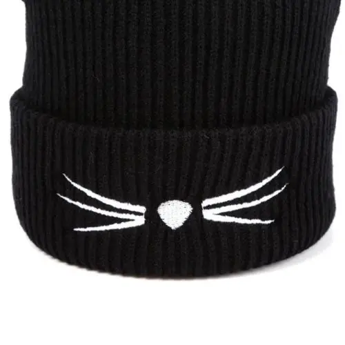 Winter Women Cute Cat Ear Knitting Hat Harajuku Woolen Beanie Crochet Braided Knit Ski WoolCap Knitted Fur Cap Baby Girls | Детская