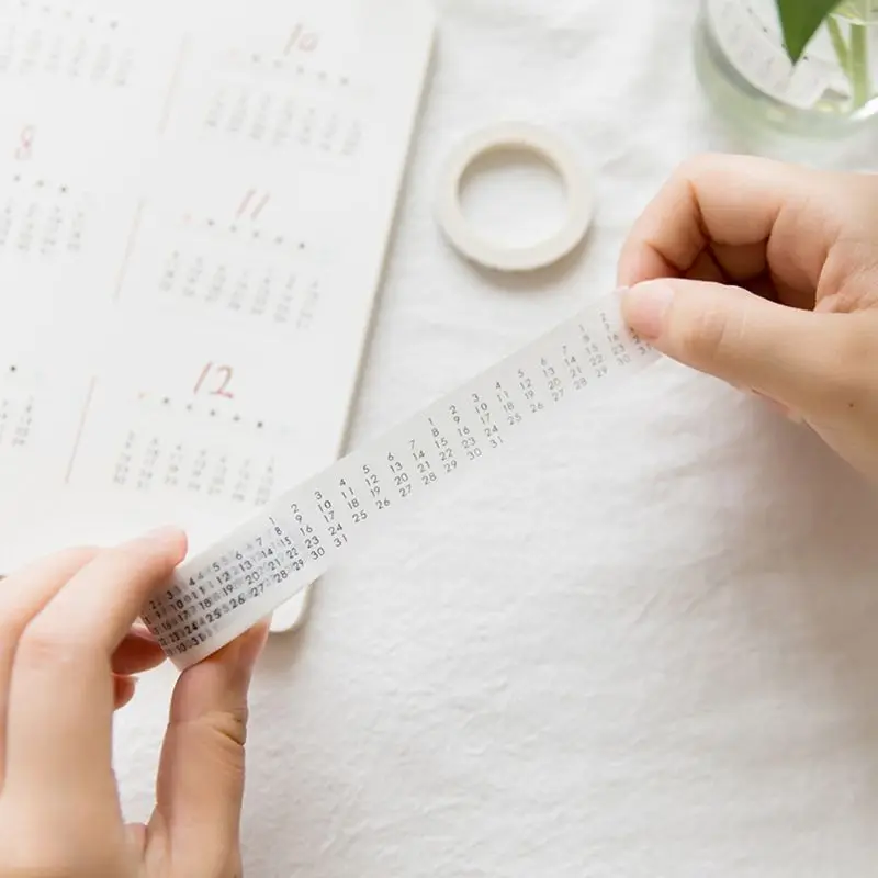 1 шт. винтажная черно белая календарная лента для декорации Washi DIY Скрапбукинг