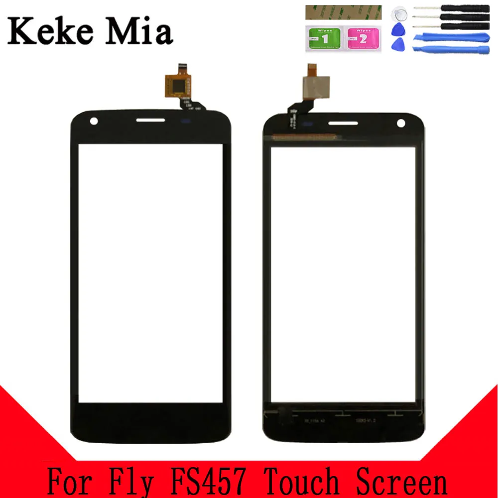 Keke Миа 4,5 дюймов для Fly FS457 Nimbus 15 сенсорный экран стекло дигитайзер гарантия оригинальная новая стеклянная панель сенсорный экран