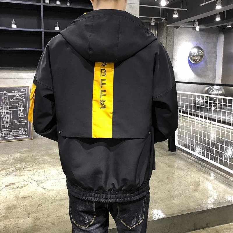 Прямая доставка Новинка 2019 года сезон осень модная мужская куртка с капюшоном в