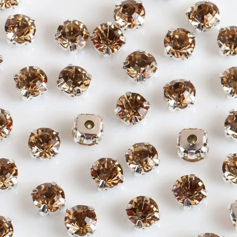 Ipsequins ремесла 100 шт 4 мм ss16 стекло серебряная основа Стразы AAA сверло в форме когтя прозрачный кристалл AB Стразы для шитья одежды - Цвет: Khaki