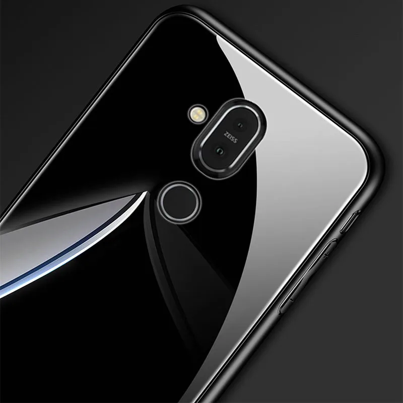 Противоударный чехол для Nokia 6 1 7 Plus из закаленного стекла с мягкой силиконовой