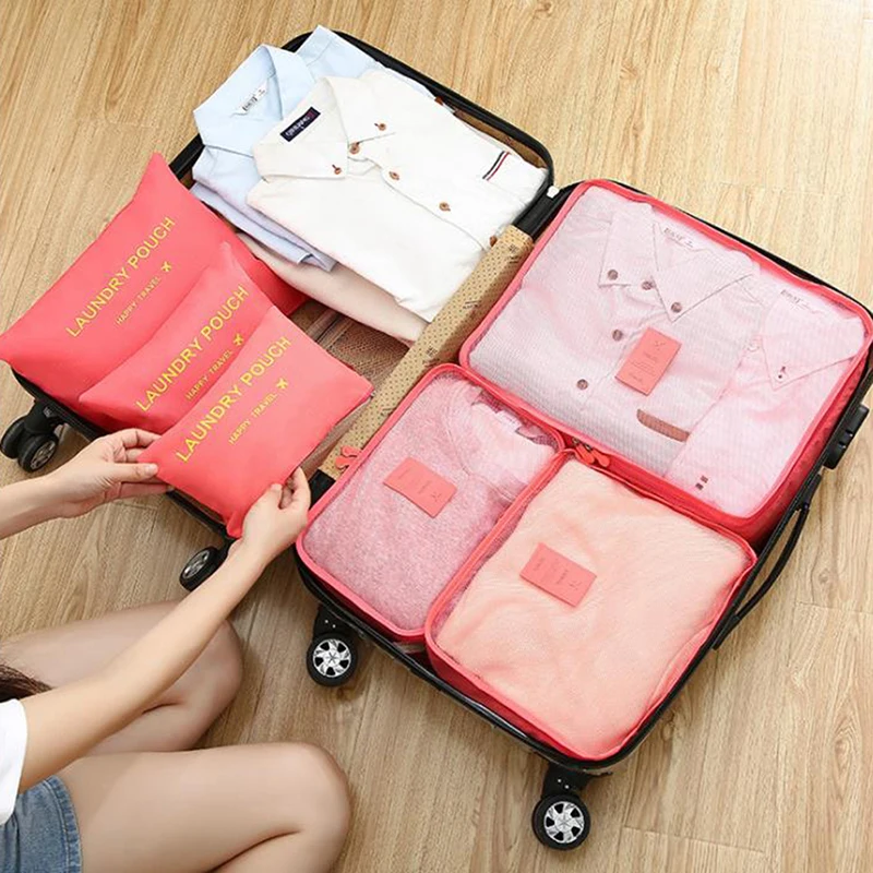 6 шт. Упаковка куб сумка для путешествий Набор хранения одежды аккуратный