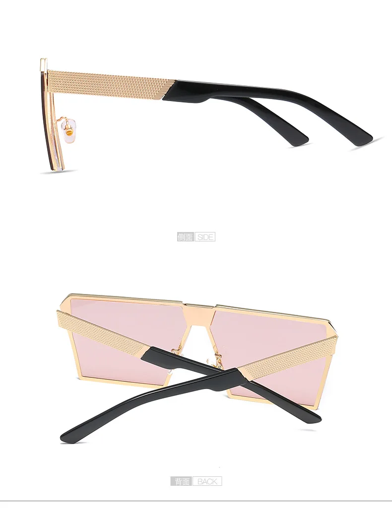 Новинка 2018 солнцезащитные очки без оправы большие уникальные винтажные