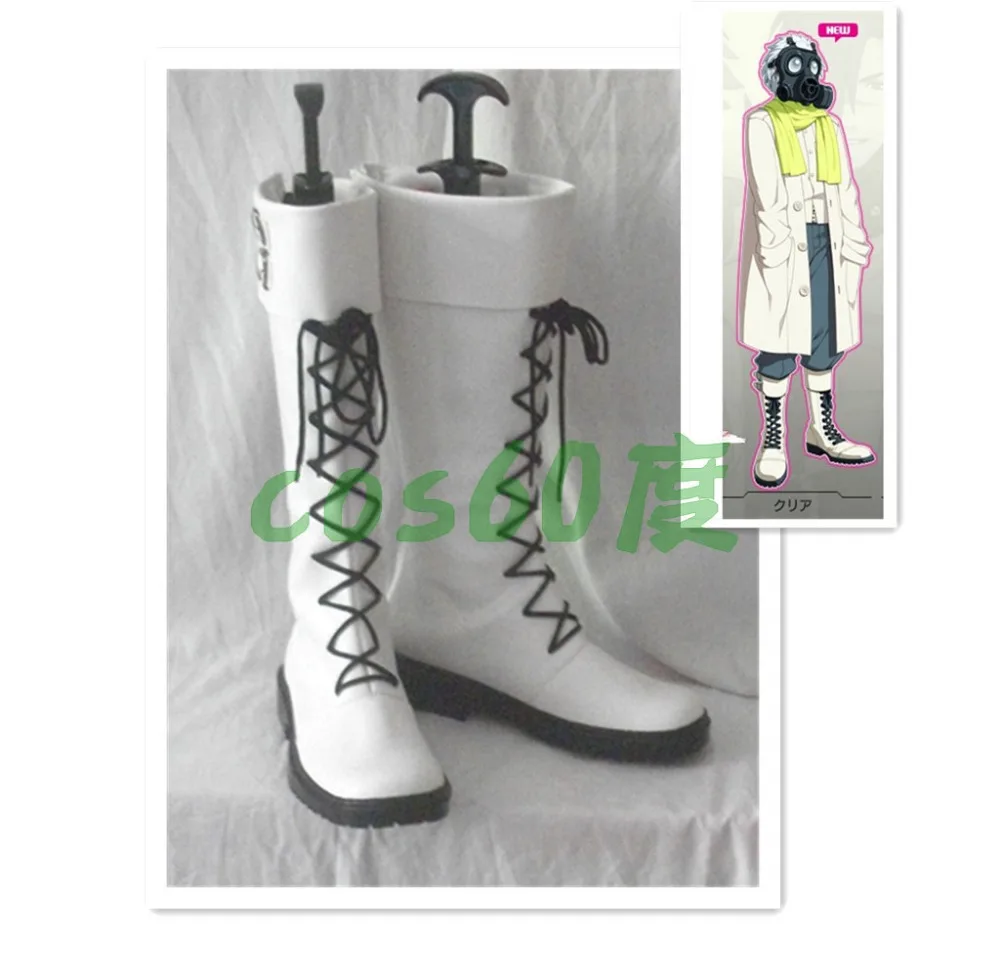 

DRAMAtical Murder DMMd Clear Kuria Cosplay White Lace up Shoes Boots S008