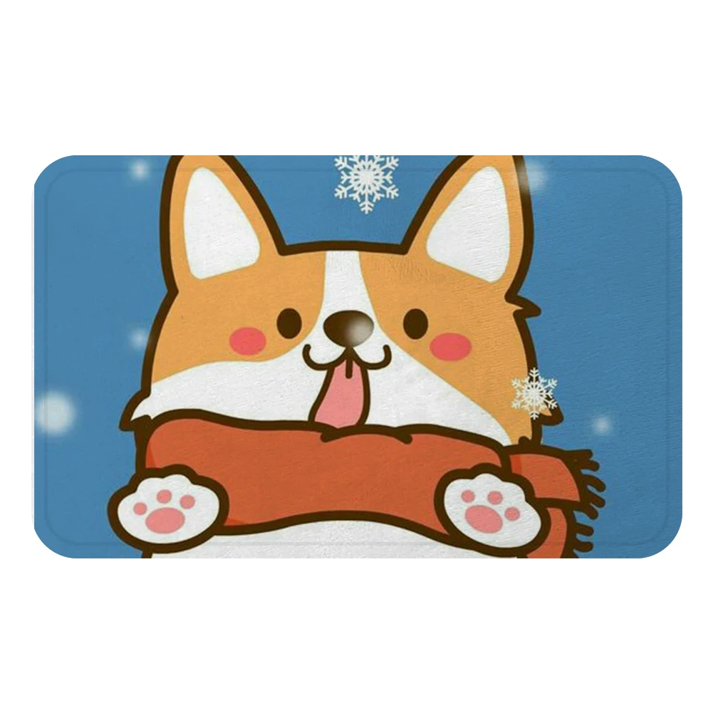Merry Christmas корги коврик для собак для домашних животных коврик для ванной декоративный Противоскользящий коврик комната автомобиль пол бар ковры домашний декор для дверей подарок для детей