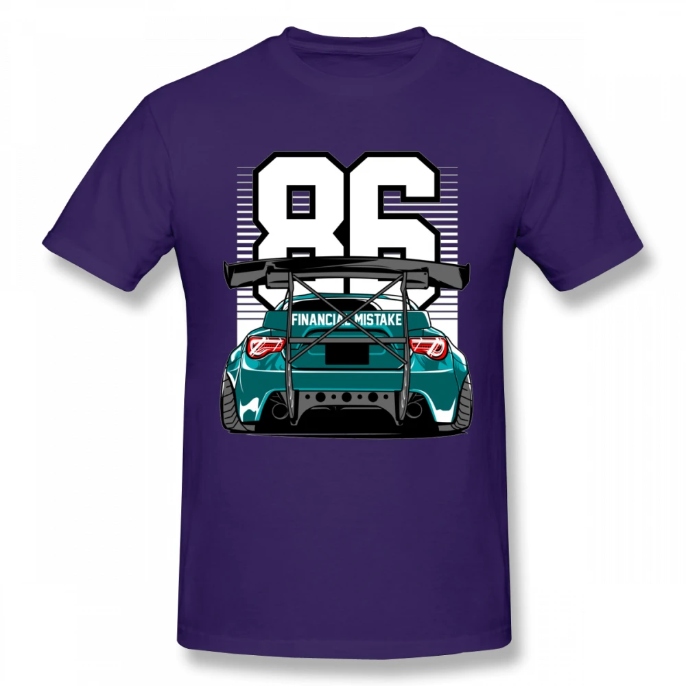 Awsome Toyota GT86 Rocket Bunny Футболка мужская популярная уличная футболка GTR Skyline Car S-6XL - Цвет: Фиолетовый