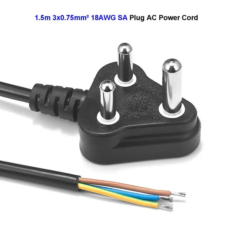 SA Plug мощность шнур 1 5 м 18AWG Южная Африка 3 зубец AC удлинитель для электрические