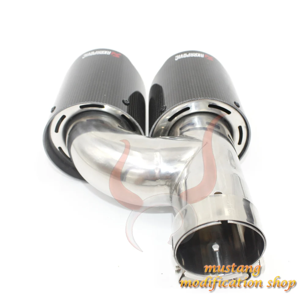 Левый akrapovic глушитель из углеродного волокна выхлопное сопло автомобиля exhause h-образная прямая плотная ткань глянцевая поверхность