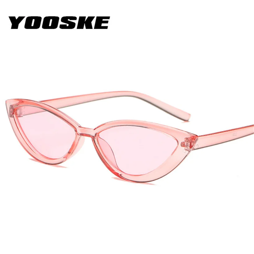 YOOSKE прозрачные красные солнцезащитные очки кошачий глаз стильная прозрачная