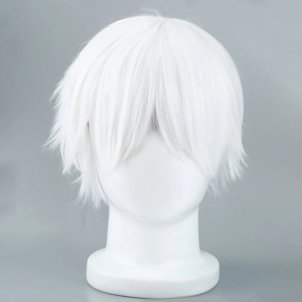 Токийский парик Гуль косплей волосы короткие прямые серебристо серые шелковые