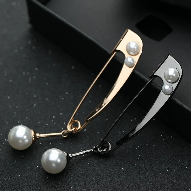DoreenBeads 10x2 см безопасная Брошь для женщин модные Металлические Булавки с имитацией жемчуга для свитер, пальто, кардиган, шарф, шаль 1 шт