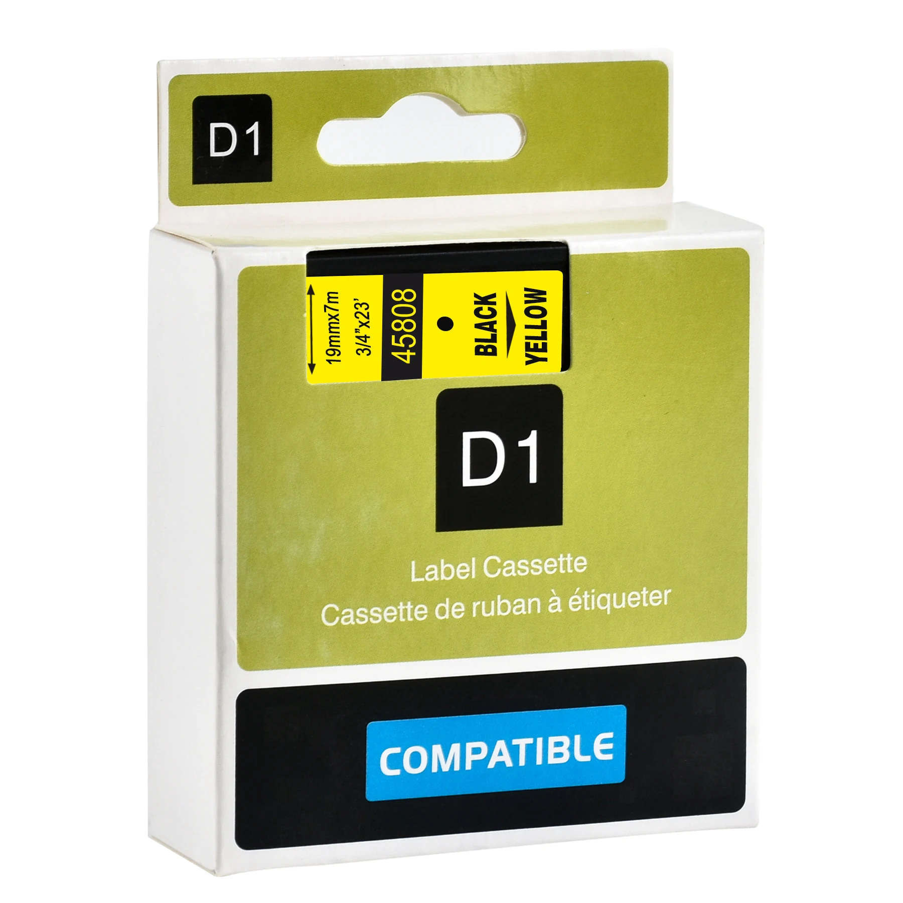 CIDY 1 шт. Φ D1 19 45808 черная на желтом ленты с лейблом для Dymo Label Manager 160 280 210|Ленты