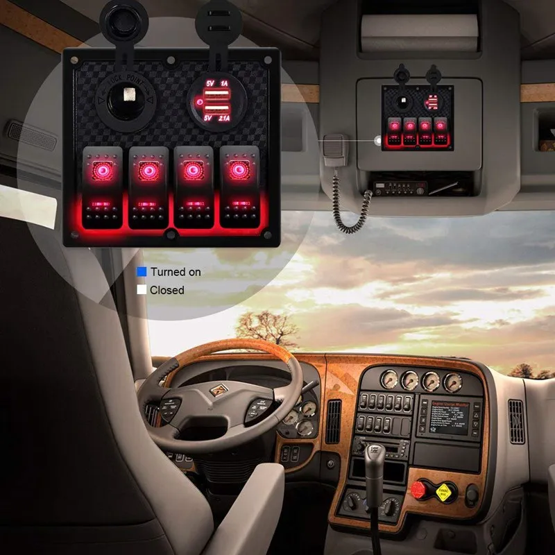 12 V-24 V 4 Gang морской катер автомобиля цепи RV светодиодный перекидной переключатель