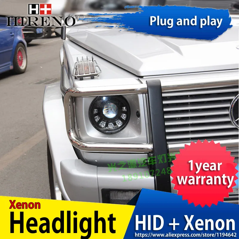 Hireno налобный фонарь для 1998 06 Mercedes Benz W463 G500 G55 G63 Автомобильные фары в сборе LED DRL