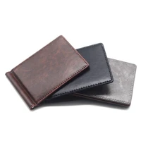 men money clip wallet pu leather slim credit card