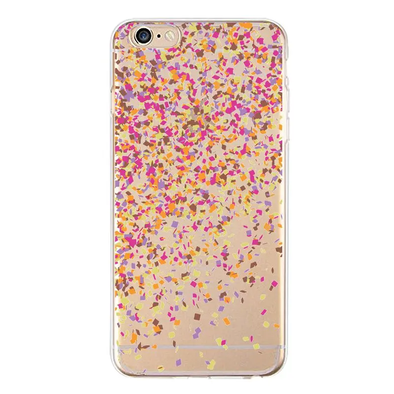 Розовый мягкий прозрачный чехол для телефона из ТПУ iPhone 4/4S 5 5S 6 6plus 7 8plus x с принтом