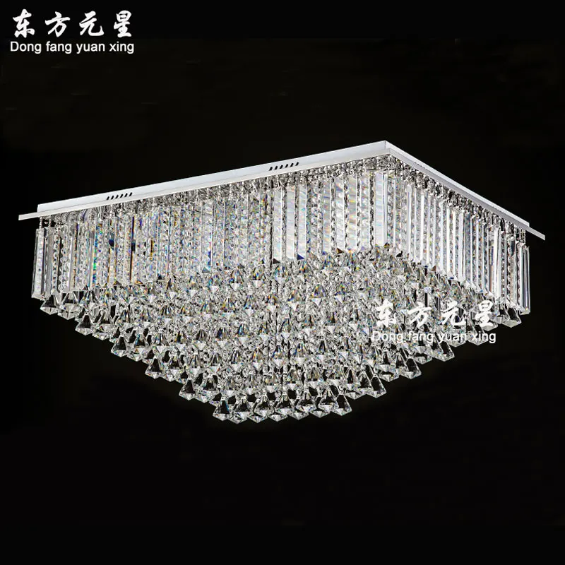 Современная хрустальная люстра прямоугольный многослойный Хрустальный фонарь