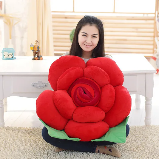 Хлопок 3D Роза Подушка с наполнением мягкая игрушка забавная плюшевая подушка