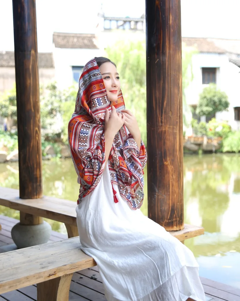 2016 специальная конструкция тотем печатных мусульманский хиджаб шарф женщины