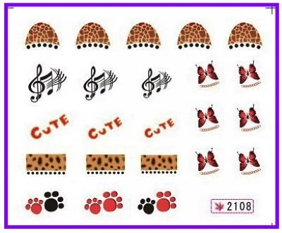 6 упак./лот блестящая водная наклейка для дизайна ногтей наклейки цветочные