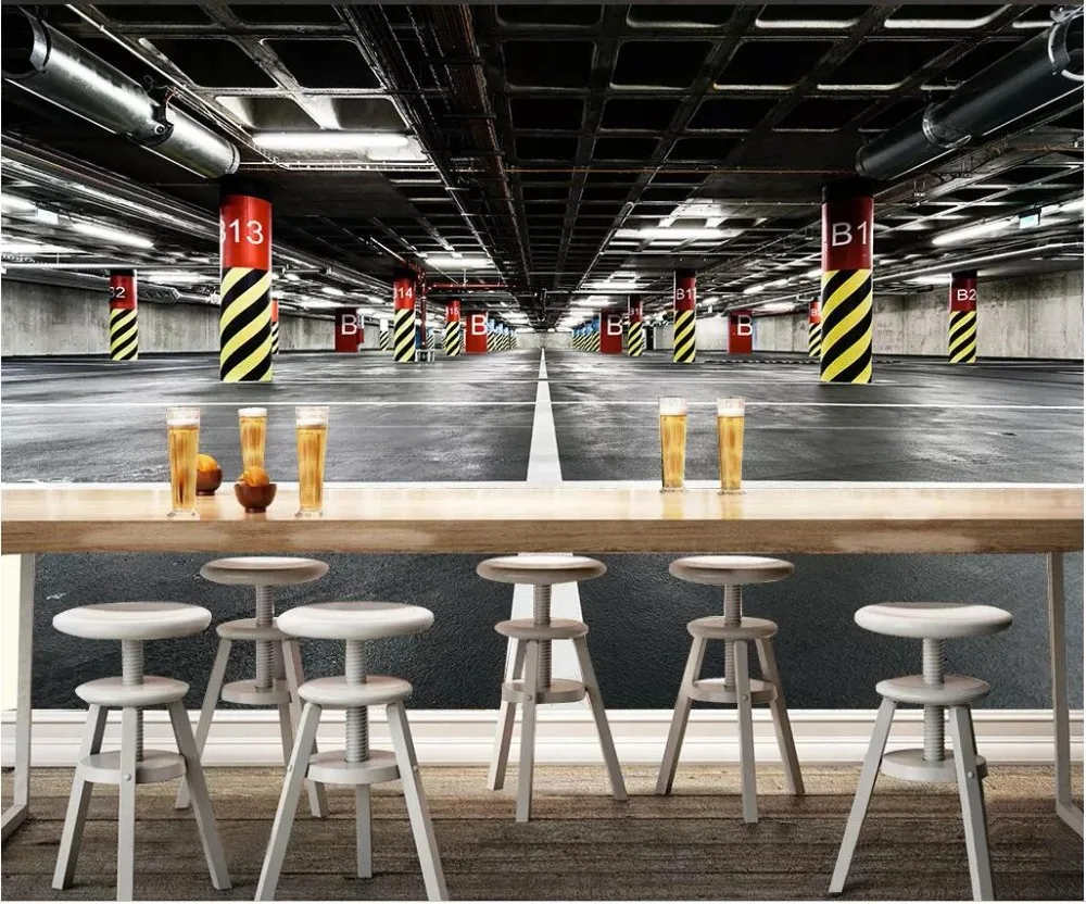 3D обои на заказ для подземной парковки настенные декоративные гостиной дома