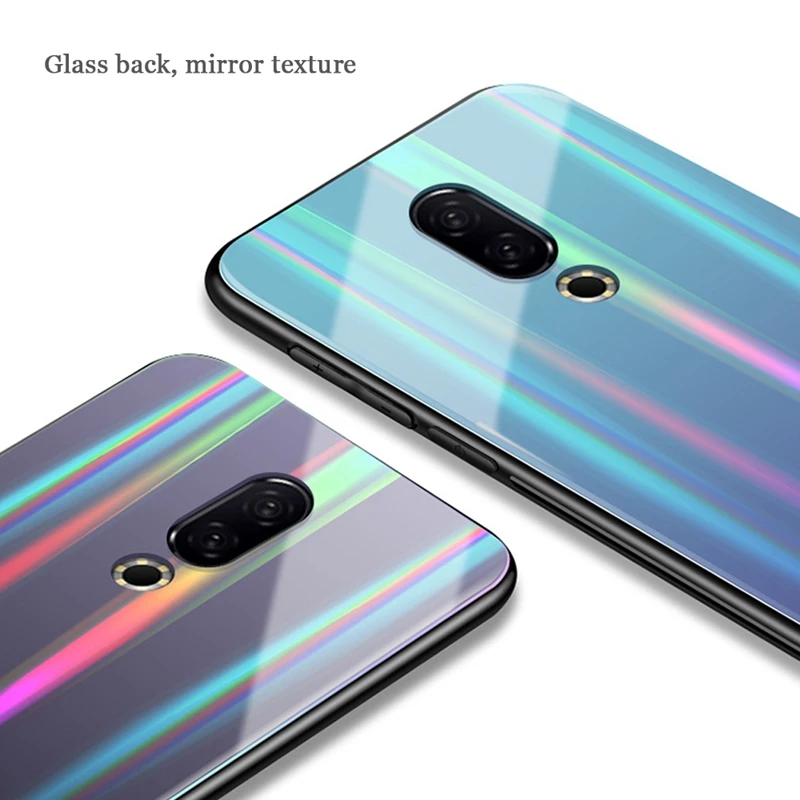 OLLIVAN градиент закалённое Защитное стекло для Meizu 16th случае мода Радуга Мягкая