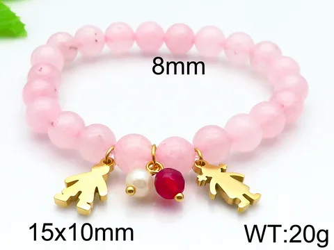pink 2 Модные браслеты из бисера, серебро, золото, нержавеющая сталь, для мальчиков и девочек, брелок в виде сердца, шаровой наконечник тяги, бусины, браслеты - Окраска металла: pink 2