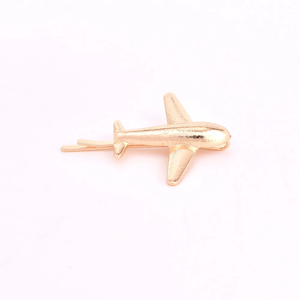 

Fashion Women Metal Plane Hair Clip Gold Silver Color Simple Aircraft Hairpin Hair Accessories Jewelry Ladies Girls Gifts