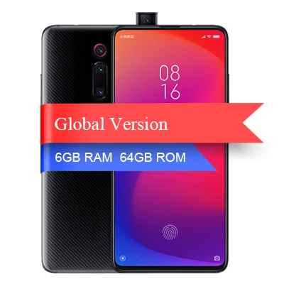 Черный Глобальная версия Xiaomi Mi9T Mi 9 T Mi 9 T 6G 64G Восьмиядерный мобильный телефон Snapdragon 730, 8-мегапиксельная Тройная камера заднего вида, всплывающая фронтальная камера - Цвет: Черный