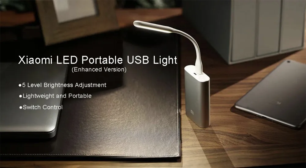 Xiaomi USB светильник Светодиодная лампа Xiaomi с USB для power Bank/comupter портативный сияющий светодиодный светильник с переключателем