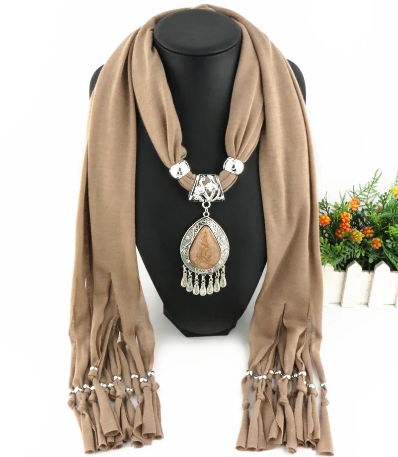 Женский шарф RUNMEIFA с подвеской в виде капель воды бесплатная доставка 2017|pendant