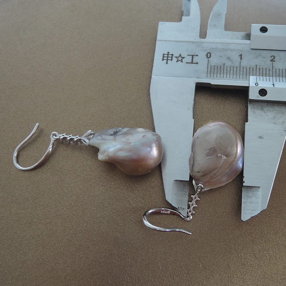 100% натуральный пресноводный жемчуг серьги барокко Жемчуг 15-25 мм Большой |