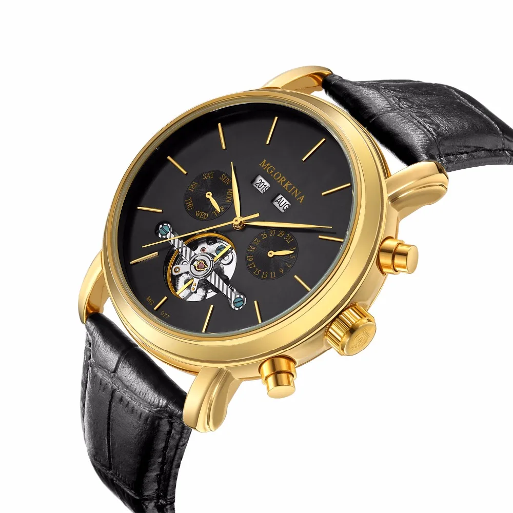 Классические дизайнерские мужские часы Tourbillon Топ Роскошный бренд MGORKINA