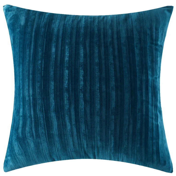 Роскошное Полосатое бархатное покрытие для подушки декоративная серая бежевая