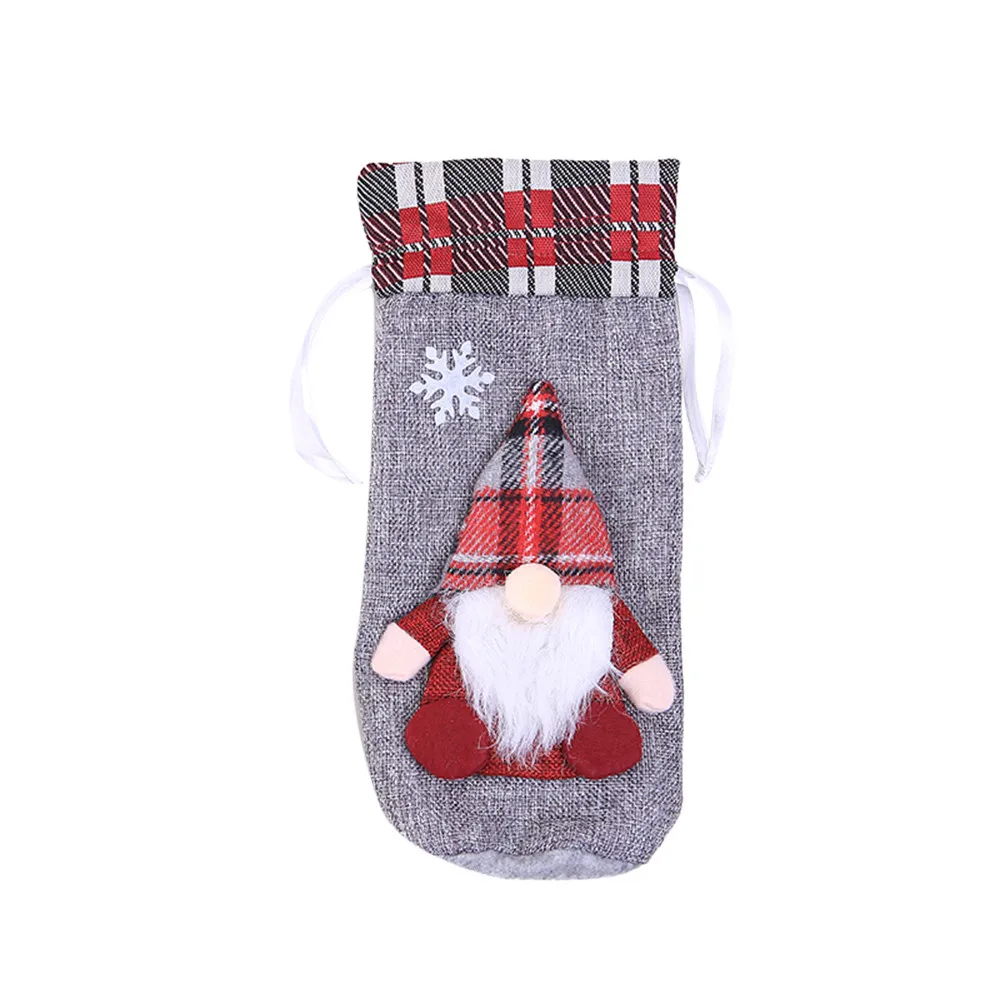 Merry Christmas Santa Wine чехол для бутылки Рождество ужин Вечеринка столы украшения Bottler Чехлы аксессуары домашний декор S* 75