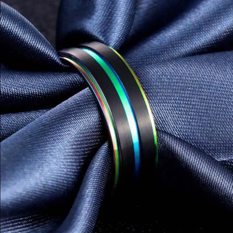 Новинка, мужское кольцо Anel Masculino Anillos, Радужное кольцо из нержавеющей стали, обручальное кольцо, красочное ювелирное изделие brother