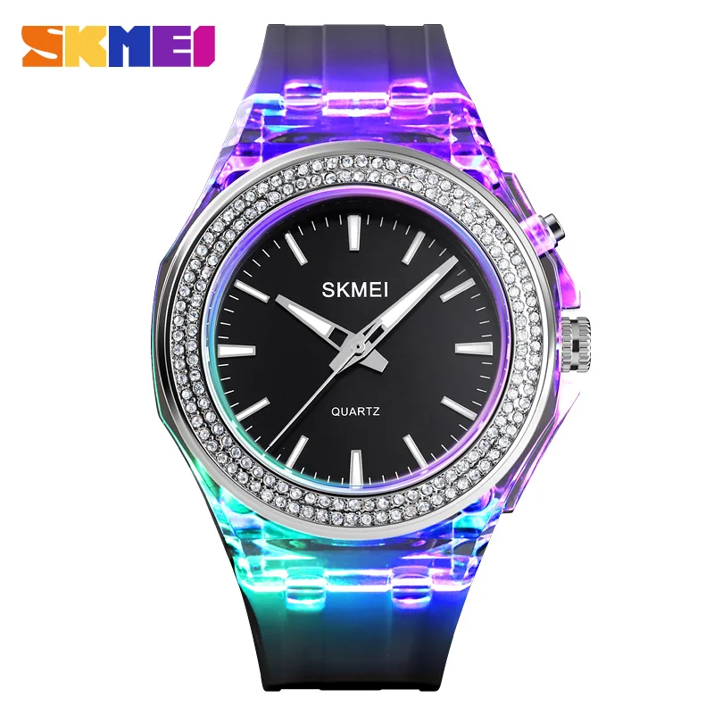 SKMEI Creative Diamond спортивные часы со светодиодной подсветкой женские 5 бар